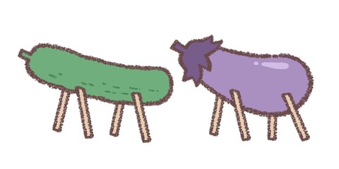 お盆のお供え-キュウリとナスのセット