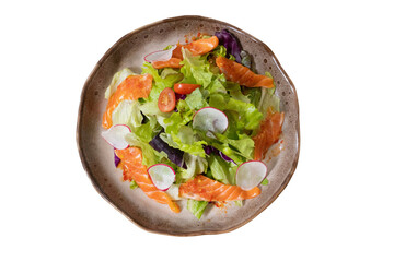 Salad with Fresh Ingredients: A beautifully composed shot of a vibrant salad, boasting fresh ingredients and an inviting presentation. This image evokes a sense of healthy eating and culinary delight.