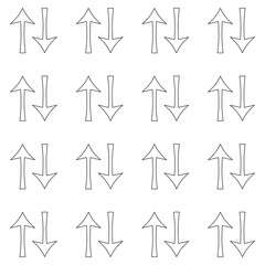 A seamless pattern of vertical black arrow icons indicating back and forth or exchange. This symbol is often used to indicate transfer, exchange, synchronization, navigation, or conversion.
