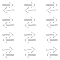 A seamless pattern of horizontal black arrow icons indicating back and forth or exchange. This symbol is often used to indicate transfer, exchange, synchronization, navigation, or conversion.