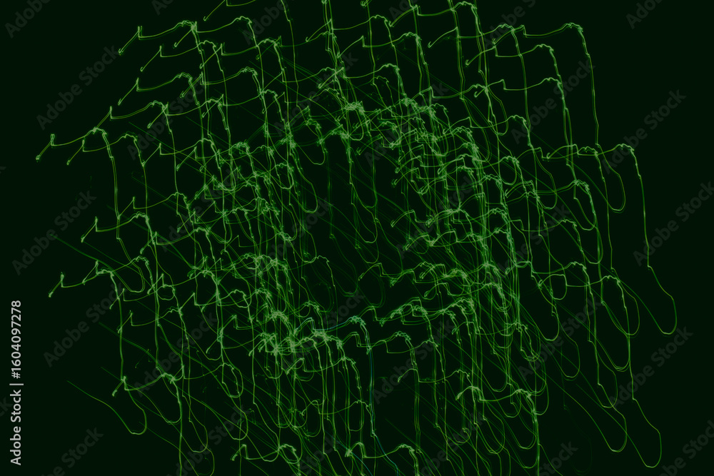 Poster intricate green lines weave a mesmerizing pattern in abstract creativity