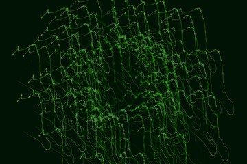 Intricate green lines weave a mesmerizing pattern in abstract creativity