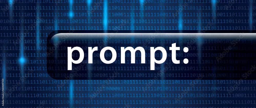 Poster prompt on digital web code background illustrated animation