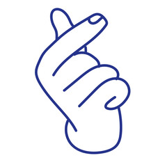 Hand Gesture Icon – Hand-drawn Line Art, Transparent Background PNG, Sketch Style Doodle.
