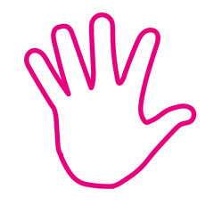 Hand Gesture Icon – Hand-drawn Line Art, Transparent Background PNG, Sketch Style Doodle.