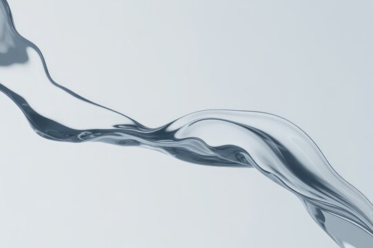 Elegant water flow with mesmerizing curves on a clean light background creating a sense of purity and movement for advertising