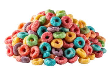 Pile of colorful ring-shaped cereal (1)