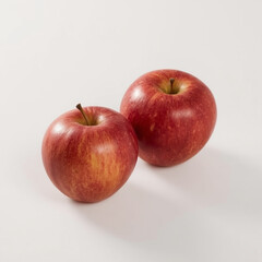 Realistic photo of two apples placed on a clean white background