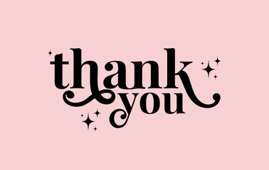 Thank You card with sparkles in a soft pink background. Perfect for digital downloads, printables, greeting cards, or social media posts.