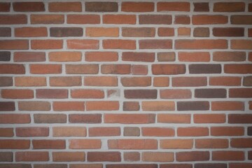 Obraz premium Rustic orange and brown brick wall provides a textured background for architecture design and construction concepts showcasing solid structure