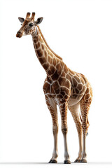 Naklejka premium Giraffe with long neck and spotted coat