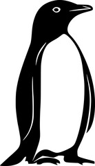 Penguin bird black silhouette vector art