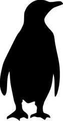 Penguin bird black silhouette vector art