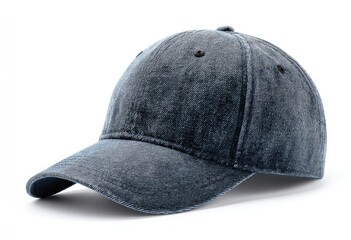 Gray denim baseball cap, angled view