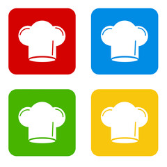 Chef Hat Vector Illustration Set in Different Styles and Colors