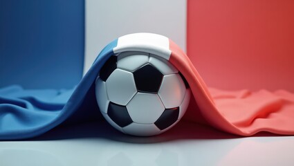 Football with french colors, conceptual soccer identity with blue white red design