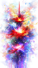Abstract explosion of vibrant colors