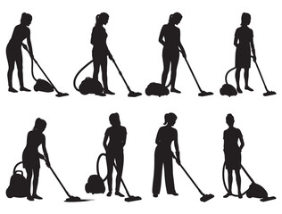 Naklejka premium WOMAN CLEANING SILHOUETTE