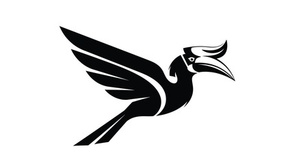 Obraz premium Flying Hornbill Logo Design