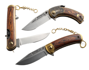 Vintage Pocket Knife Set on Isolated Background