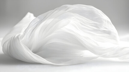 White fabric draped in soft folds, light and airy