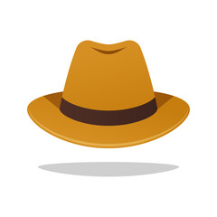 Simple fedora hat vector isolated on white background