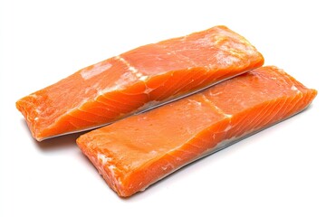 raw salmon steak isolated on white