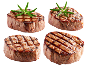 Perfectly Grilled Steak on Isolated Background