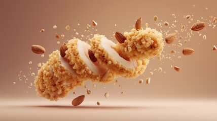 Delicious layers of coconut and crunchy nuts create a tempting floating dessert.