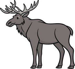wild moose animal icon for nature and forest design