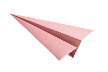 A light pink paper airplane, angled