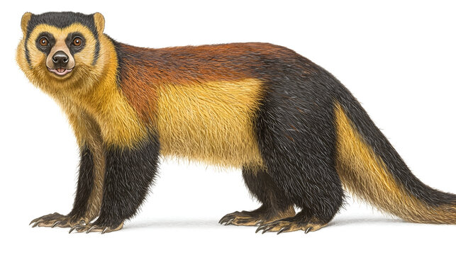 Side view of a reddish-yellow and black animal