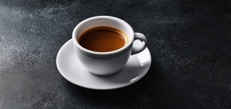 The elegant espresso cup on a dark background inviting coffee lovers.