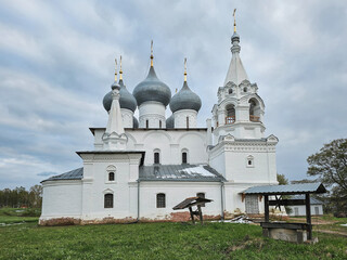 White ancient orthodox christian stone temple