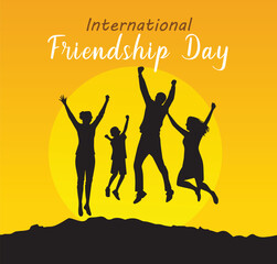 International Friendship Day silhouette illustration design