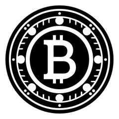 Bitcoin Symbol Silhouette Vector