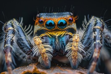Fototapeta premium Extreme magnification - Jumping spider portrait, front view