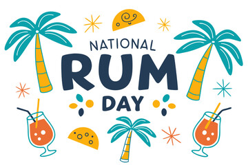 NATIONAL RUM DAY vector illustration