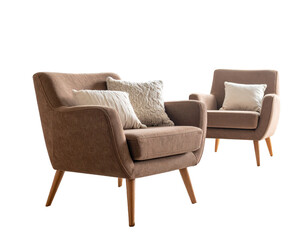 Cozy Armchair Set in a Bright, Isolated Room