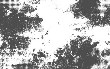 Grunge Halftone Ink Splash Texture transparent background for Vintage Abstract Design