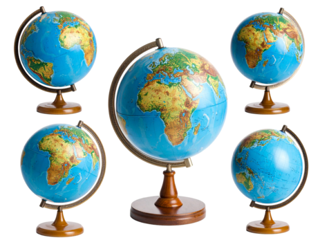 Classic Globe Set with Isolated Design Elements