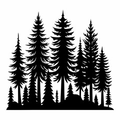 Obraz premium Black Pine Tree Vector