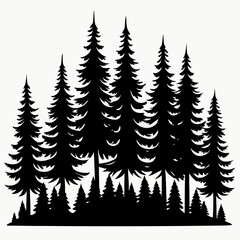 Obraz premium Black Pine Tree Vector