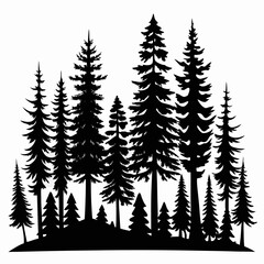 Obraz premium Black Pine Tree Vector