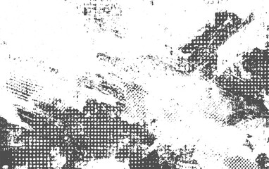Gray and white abstract grunge  with halftone style. Seamless distressed dust, smudges, speckles, stains and scratches dirty urban grunge, transparent background.