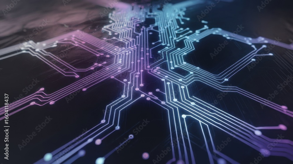Poster intricate circuit board pattern showcasing cutting-edge technology design
