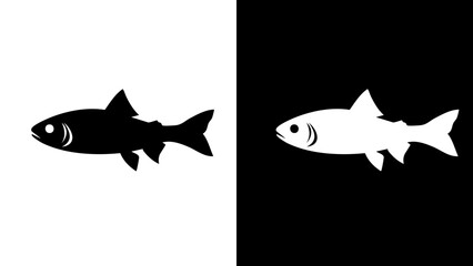 Simple Fish Silhouette Icon.