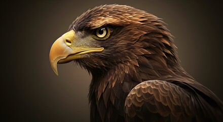 Obraz premium Majestic Golden Eagle Profile: A Stunning Digital Art Masterpiece
