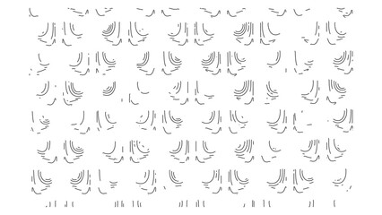 Abstract Line Pattern with Curved Elements on Transparent Background Design Template