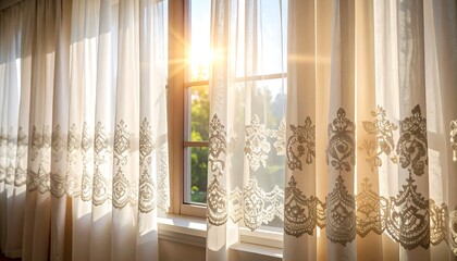 Sunlight streams through sheer curtains (5)